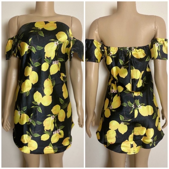 4/$20 •Sale! Boutique Lemon Print Summer Dress S, M, L - Picture 3 of 10